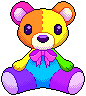 Pixel Teddy (Rainbow)
